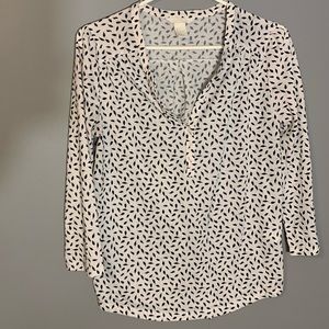 Black and White Blouse